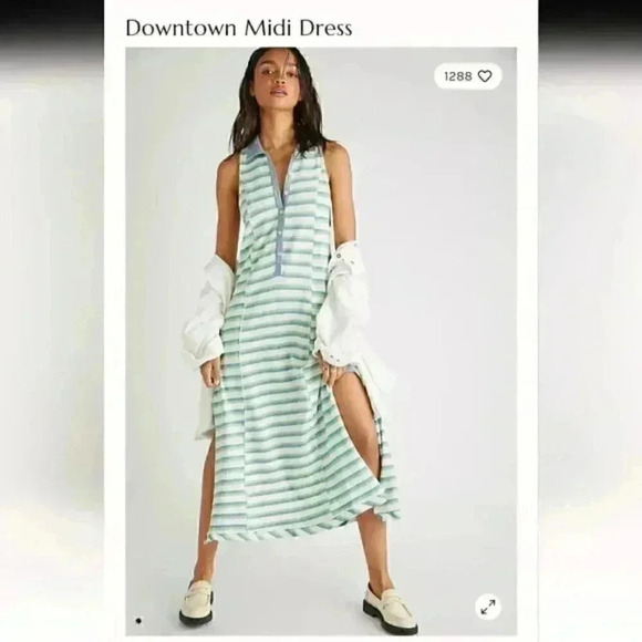 Free People Downtown Midi Striped Dress - Picture 2 of 2
